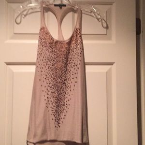 T-bags Tan Top-Brown Sequins and Racer back. XS
